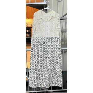 Vintage Crochet Maxi Long Sleeve Dress